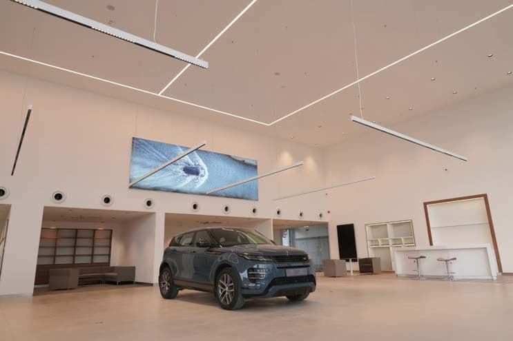 JLR showroom interior, wide view