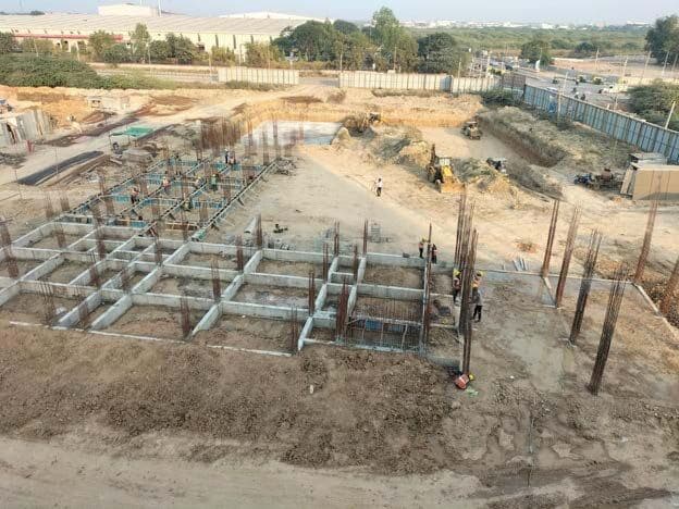 Structural work under construction